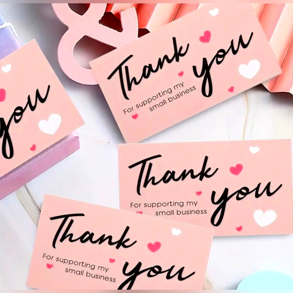 50pcs Thank you double side card New